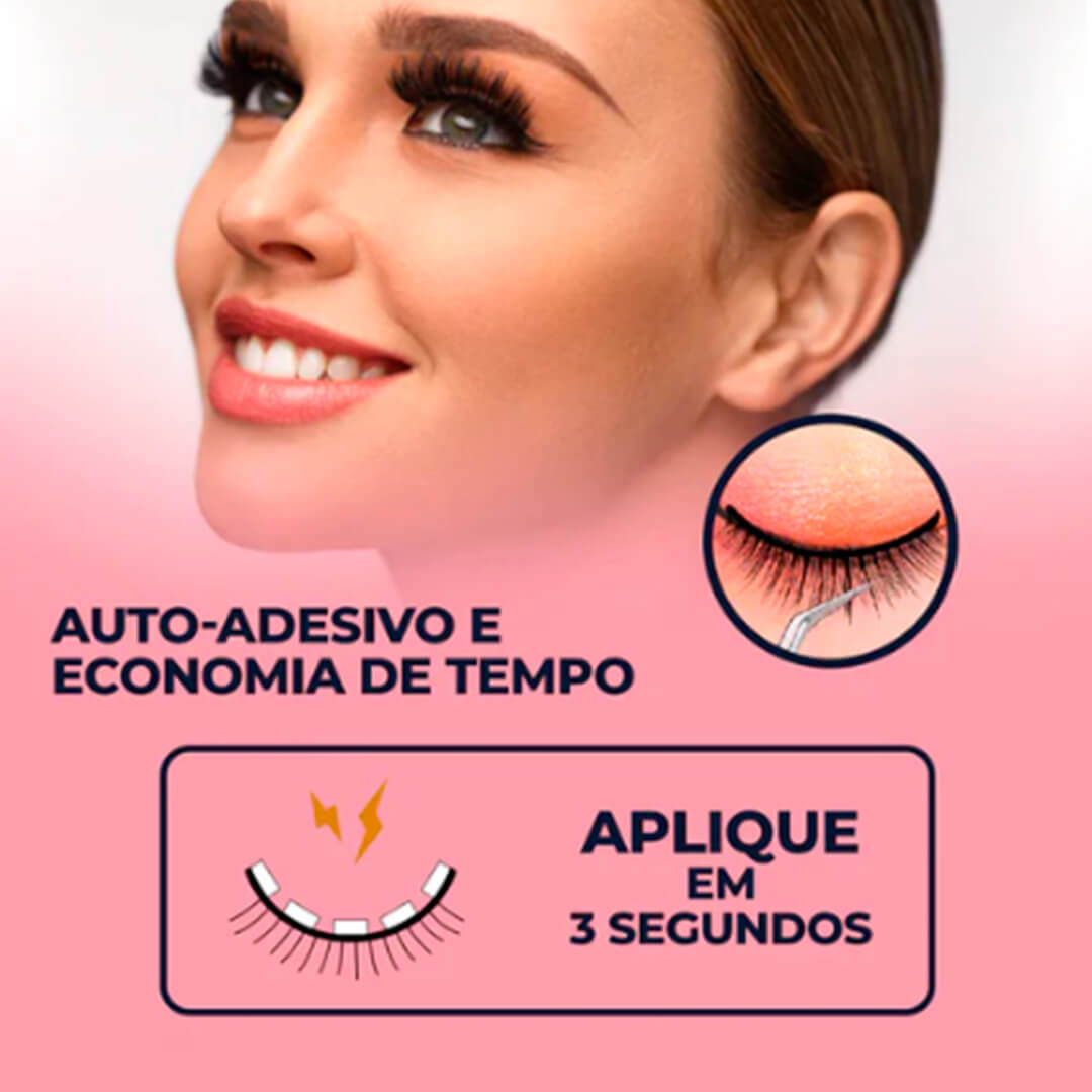 Cílios Autoadesivos Reutilizáveis - Compre 2 e Leve 10 Pares